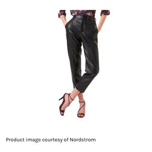 French Connection Crolenda Faux Leather Trousers in Black